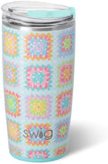 Swig Life 22oz Insulated Tumbler with Lid, Granny Squares by SwigLife