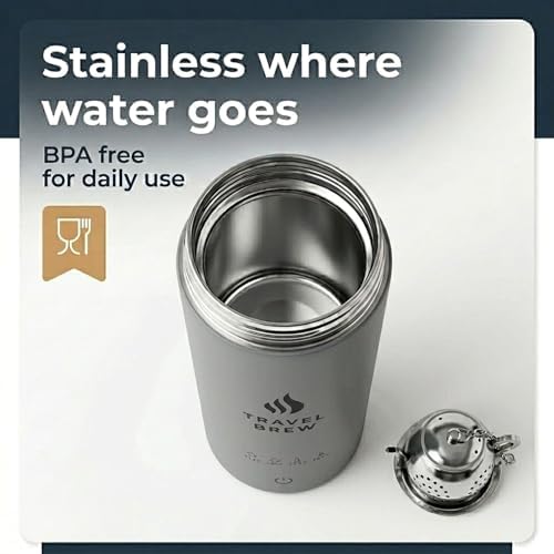 Travel Tea Kettle With Tea Infuser - 500ml with Auto Shut Off Protection - Image 5