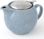 Zero Japan Bee House Round Teapot For One, 15 Oz - Ceramic Tea Pot with Stainless Steel Lid and Infuser, Smooth-Pour Spout (Crackle Lavender) by ZEROJAPAN