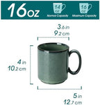 vancasso STARRY Ceramic Coffee Mugs Set of 6, 16 Oz Large Coffee Cups for Latte, Cappuccino, Tea & Hot Cocoa, Artisan Modern Style for Coffee Bar, Home & Kitchen, Microwave & Dishwasher Safe, Green - Image 2