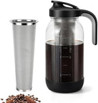 64 oz Cold Brew Coffee Maker with Stainless Steel Filter, Wide Mouth by Cafezi
