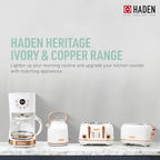 Haden Heritage 1.7 Liter Stainless Steel Electric Kettle, Hot Water Kettle with 360-Degree Base and Auto Shutoff, Ivory & Copper - Image 5