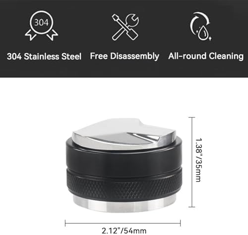 54mm Espresso Accessories Kit 2-in-1 Coffee Distributor and Tamper Leveler, WDT Tool and Magnetic Dosing Funnel for 54 mm Portafilters - Image 2