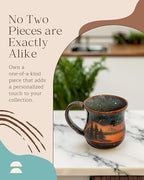 Handmade Ceramic Coffee Mug - Always Azul Mountain Scene 14oz Coffee Mug - Oven, Dishwasher, & Microwave Safe Mug - Kitchen Essentials Made in Colorado, Seamist - Image 2
