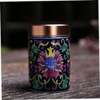 Enamel Tea Kitchen Salt airtight Loose Tea canisters airtight Tea tin Ceramic Tea Container jar Ceramic Tea Canister tins Tea Storage Cans Loose Leaf Cookie jar Metal Travel-Blue - Image 2