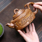 Tea Kettle Creative Stoneware Relief Dezhong Teapot Office Single Pot Tea Maker Ceramic Tea Infuser - Image 5