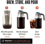 County Line Kitchen 64oz Cold Brew Coffee Maker with Leak Proof Lid - Gray - Image 4