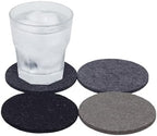 Graf Lantz - Bierfilzl Merino Wool Round Coasters Set of 4 - Shadow (4"x4"x5mm) - Absorbs 30% of Weight - Natural German Wool - Heat Resistant, Sustainable, Reusable - Home Decor by GrafLantz