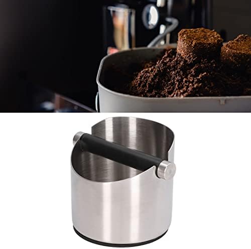 Espresso Coffee Knock Box, Coffee Grounds Container Box, Stainless Steel Rubber Coffee Dump Bin for Home (Stainless steel color small size (FC-04-1)) - Image 5