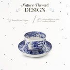 Spode Blue Italian Teacup and Saucer | Set of 4 Jumbo Mugs | Coffee Mug | 20 Ounce Cup for Tea, Lattes, Espressos, and Hot Beverages | Blue and White | Dishwasher Safe - Image 3