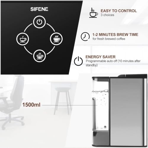 SIFENE 3-in-1 Single Serve Coffee Machine, K-Pod & Tea Brewer, 50 oz, Black - Image 5