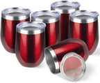 StarSpeed 12oz/6 Pack Insulated Wine Tumbler with Lid,Wine Red by StarSpeed