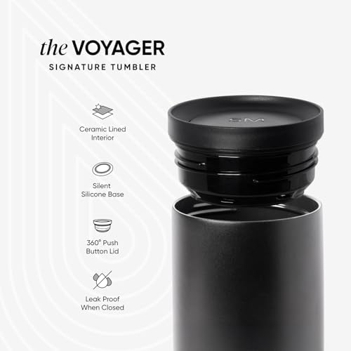Simple Modern Insulated Travel Coffee Mug 360° Lid | 16oz | Black - Image 2