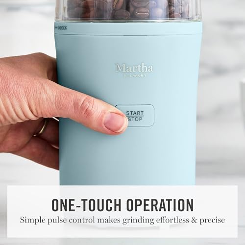 Martha Stewart Electric Coffee & Spice Grinder with Dual Bowls, Sky Blue - Image 5