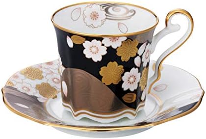 Noritake coffee cup and saucer 200cc Ayaminamo cherry blossoms gold and silver colors bone china T52506 / 4939-1 by Noritake