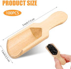 100 Pack Mini Wooden Spoons for Jars, Small Bath-Salt Scoops Mini Scooper Wooden Candy Spoon Washing Powder for Sugar Scrubs, Bath-Salts, Cooking - Image 2