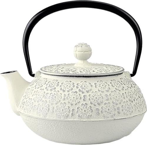 Iwachu 12606 Iwachu Teapot, 5 Type, Cherry Blossom, Silver/Hemp Color, 0.65 L (0.65 L), Inner Hollow Enamel, Nambu Ironware by Iwachu