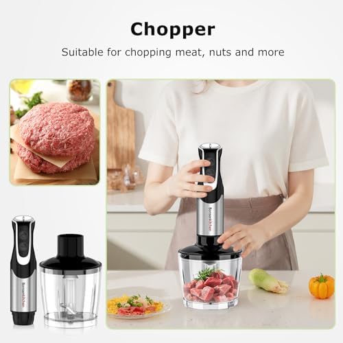 Bonsenkitchen Immersion Blender with Food Processor,12 Speeds & Turbo Mode - Image 7