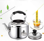 Whistling Kettle Whistling Tea Kettles Stovetop Stylish Stove Top Kettles Large Satin Stainless Steel Whistling Kettle with Soft Touch Handle Push Button Spout - Image 3