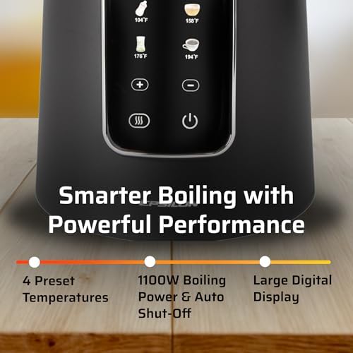 Epsilon LCD Electric Kettle 1100W - 1.7L Hot Water Tea Kettle with Digital Display, Temperature Control, Fast Boil, BPA-Free Electric Teapot with Auto Shut-Off & Boil Dry Protection - Image 4