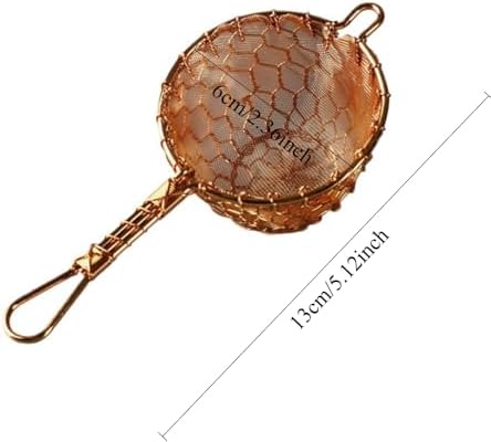 Tea Drain Strainer Filter Mesh Hand Weaving Fine Copper Drip Bowls Infuser for Loose Leaf Teapot Strainer With Handles Divider (C) - Image 4