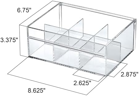 Amazing Abby - Tea-Rrific - 2-Pack Acrylic 6-Compartment Tea Bag Organizer, Clear Plastic Tea Box, 6-Slot Tea Chest, Perfect Tea Storage Solution for Kitchen Cabinet, Countertop, Pantry, and More - Image 4