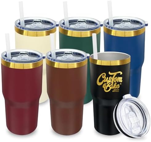 20 oz Tumbler Bulk Stainless Steel Tumblers with Lids and Straws Mixed by MetalyaTumblers