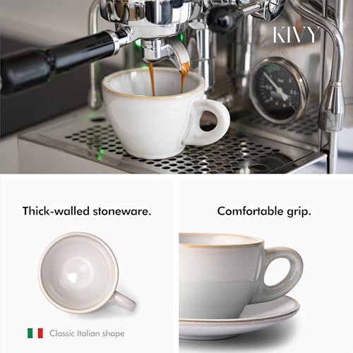 KIVY Cappuccino Cups set - 4x 8oz - Thick-walled stoneware cappuccino cup - Image 2