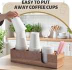Novabright Acacia Wood Coffee Cup Holder for Countertop, Wood Color - Image 4