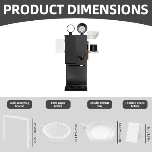 Coffee Organizer Compatible with xBloom Grinder, Modular Accessory Holder, Multi Function Mount Rack for Home Coffee Bar and Workstation Storage (White Left Hand) - Image 3