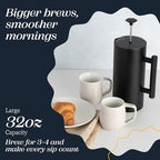 ESPRO P6 32 Ounces French Press Coffee Maker, Double Walled Stainless Steel Insulated, Matte Black - Image 6