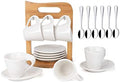 2.5oz Espresso Ceramic Cups Set of 6 with Saucers & Spoons by TRSPCWR