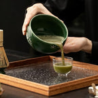 Matcha Whisk Set,8 Pcs Ceramic Matcha Set for Ceremony,Matcha Whisk kit with Bowl,Bamboo Whisk and Holder,Scoop,Sifter,Gift for Matcha Lovers Family and Friend Green - Image 5