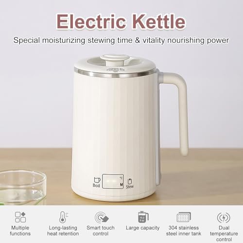 Electric Kettle 15.2 fl oz Mug-Type Electric Pot 304 Stainless Steel Tea Infuser Vacuum Insulated Milk Tea Coffee Porridge Compact Travel Office Unisex pink - Image 2