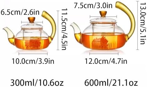Removable Transparent Glass teapot Home with Infuser Small Tea Kettle Portable Tea Maker Container Tea Set Cleanable - Image 2