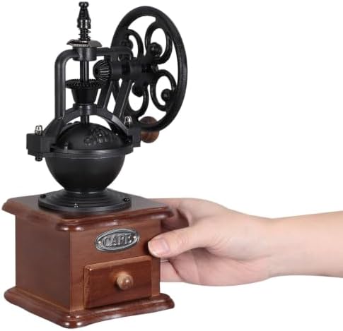 Ciieeo Manual Hand Crank Coffee Grinder Burr Mill for Beans Vintage Style Small Portable Easy to Clean for Home Office Travel - Image 4