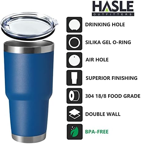 HASLE OUTFITTERS 30oz Stainless Steel Tumbler, Double Wall Vacuum Insulated Travel Mug Tumbler, Durable Insulated Coffee Mug, Gift Box Set (Dark Blue, 4) - Image 3