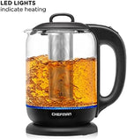 Chefman 1.7 Liter Electric Kettle With Tea Infuser, Cordless With Removable Lid And 360 Swivel Base, LED Indicator Lights, Black - Image 3
