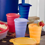 Tupperware Impressions Tumbler Set in Multicolor, 4 Count, Dishwasher Safe and BPA Free (4 Tumblers, 4 Lids, 17 fl oz each) - Image 6