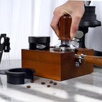 IKAPE Espresso Tamper Station, 51MM, 54MM, 58MM Wooden Coffee Tamper Holder Base, Espresso Tamp Mat Stand Fit for 51 to 58MM Espresso Accessories - Can be Adjustable Portafilters Stand Height - Image 6