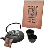 RIKYU RKTS407G Cast Iron Dragonfly Tea Set with Trivet, 18 Ounce, Dark Green by MVTrading