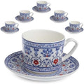 Zagara Home Zagros Porcelain Coffee Cup Set of 6, Espresso Cups and Saucers Set, Turkish Coffee Cups, French Coffee Cups, Lightweight Porcelain Vintage Small Cups for Coffee and Tea by Unknown