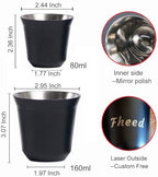 6 Pcs 80ml Custom Name Stainless Steel Espresso Cups Double Wall Insulated Cups Demitasse Cups Coffee Cup For Drinking Coffee, Gift for Him - Image 3