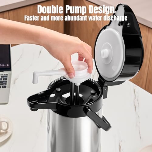PARACITY Coffee Carafe with Pump, 84.5 oz Stainless Steel Airpot Dispenser - Image 4