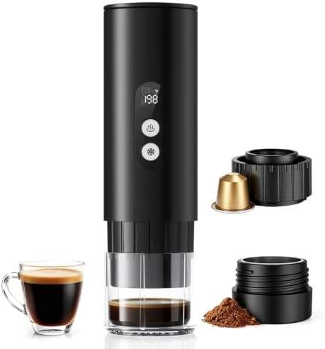 Portable Espresso Machine,15 Bar 2-In-1 Coffee Maker,Self-Heating USB-C Coffee Machine for Travel,Camping,RV, Hiking,Office,Black by Havato