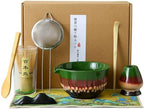 Matcha Whisk Set, 14oz Ceramic Matcha Bowl with Spout, Bamboo Whisk, Whisk Holder, Scoop, Sifter - 8Pcs Elegant Matcha Set for Gifting and Personal Use Dark Green by Unknown