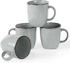 famiware Coffee Mugs Set of 4, Ocean Square 13oz Coffee Cup Set with Handle by Famiware