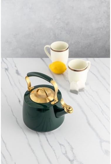 1.8L Stainless Steel Whistling Tea Kettle, Hunter Green - Image 6