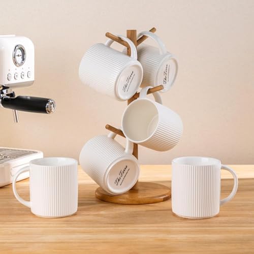theterra Ceramic Coffee Mugs Set of 4, 14.2 oz Coffee Cups with Handle - Image 7
