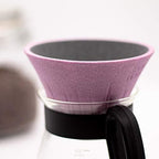 COFIL FUJI Ceramic Coffee Filter Dripper with Dedicated Base and Saucer, Pink 1390400502 - Image 3